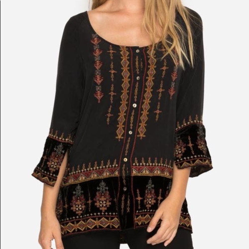 Johnny Was Valea Blouse Black